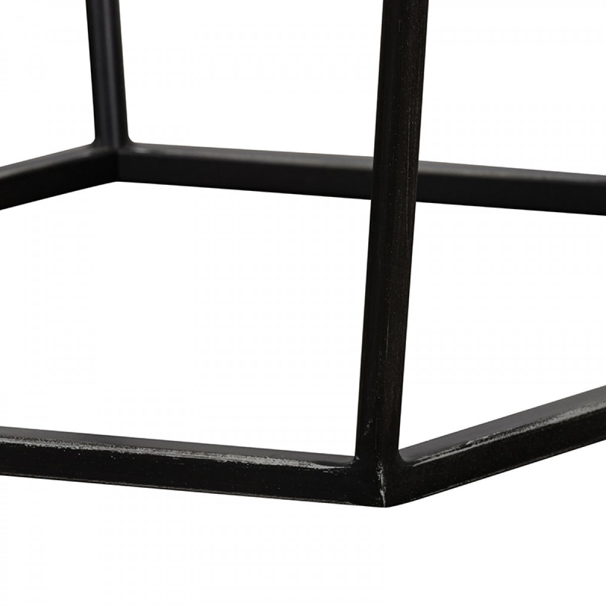 HomeRoots Modern Gray Concrete and Black Metal Hexagonal End Table