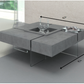 HomeRoots Modern Gray Faux Concrete and Glass Floating Coffee Table