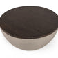 HomeRoots Modern Grey Concrete and Brown Oak Round Coffee Table