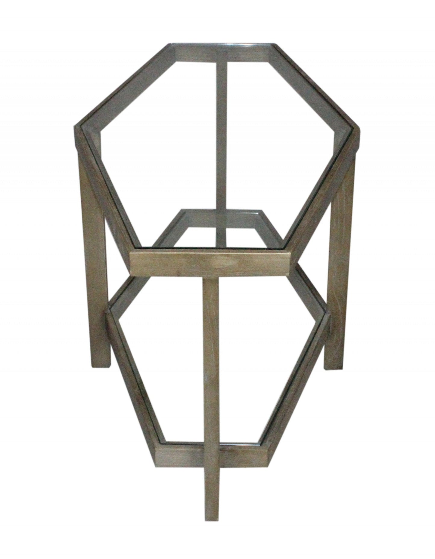 HomeRoots Modern Hexagonal Glass Top Coffee Table