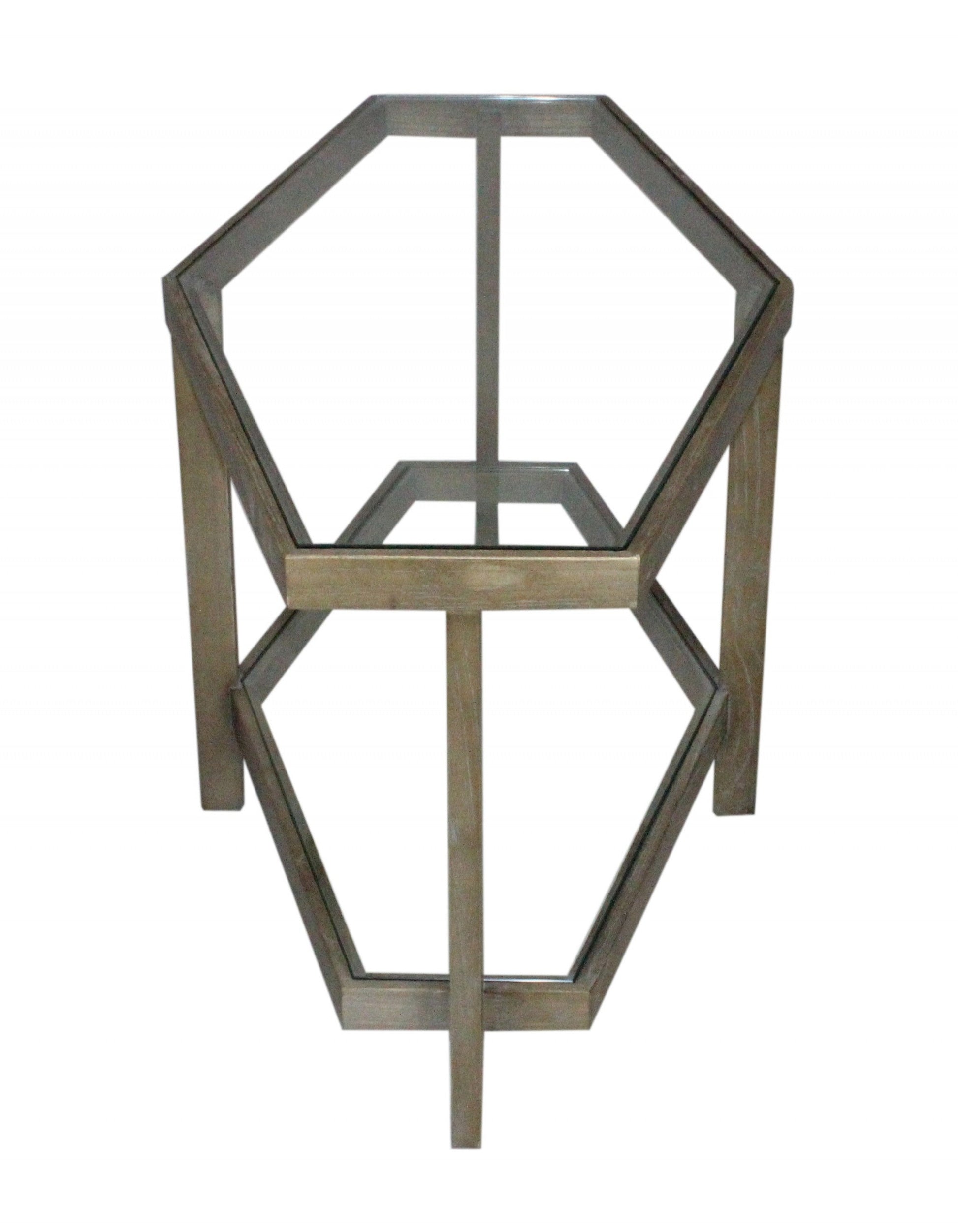 HomeRoots Modern Hexagonal Glass Top Coffee Table