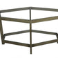 HomeRoots Modern Hexagonal Glass Top Coffee Table