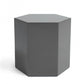 HomeRoots Modern High Gloss Hexagonal End Table With Light Grey Finish