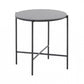 HomeRoots Modern Industrial Round Ceramic Side Table in Black Finish