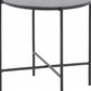 HomeRoots Modern Industrial Round Ceramic Side Table in Black Finish