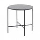 HomeRoots Modern Industrial Round Ceramic Side Table in Black Finish