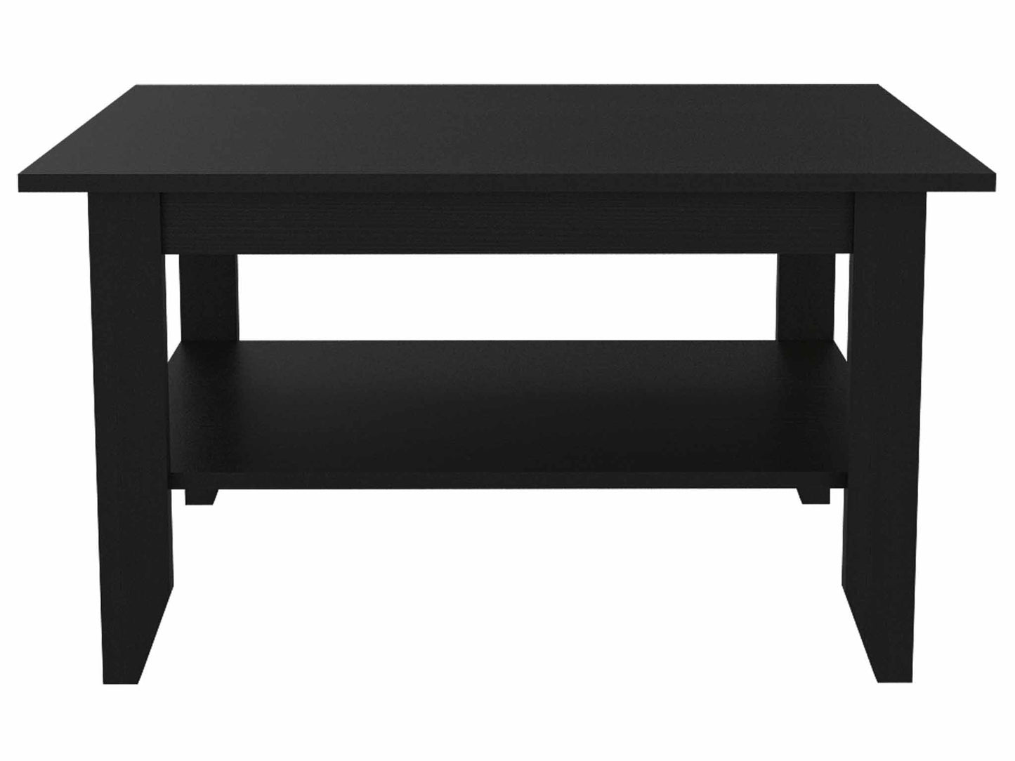 HomeRoots Modern Jet Black Coffee Table with Shelf