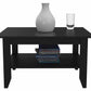 HomeRoots Modern Jet Black Coffee Table with Shelf