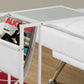HomeRoots Modern Metal and Glass TV Table in White Finish
