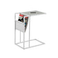 HomeRoots Modern Metal and Glass TV Table in White Finish
