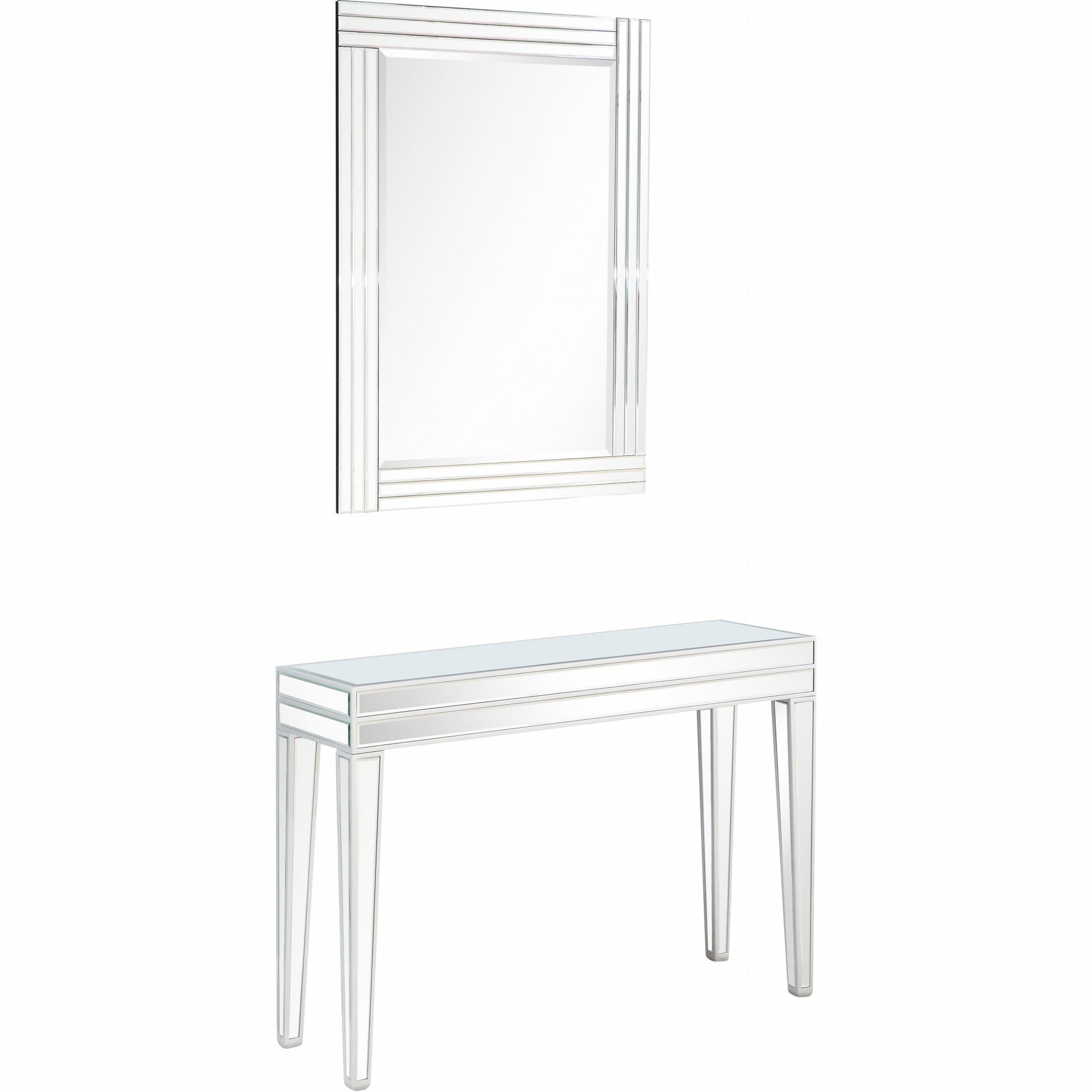 HomeRoots Modern Mirrored Console Table and Mirror Set