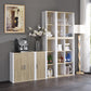 HomeRoots Modern Natural And White Four Cube Storage Bookshelf