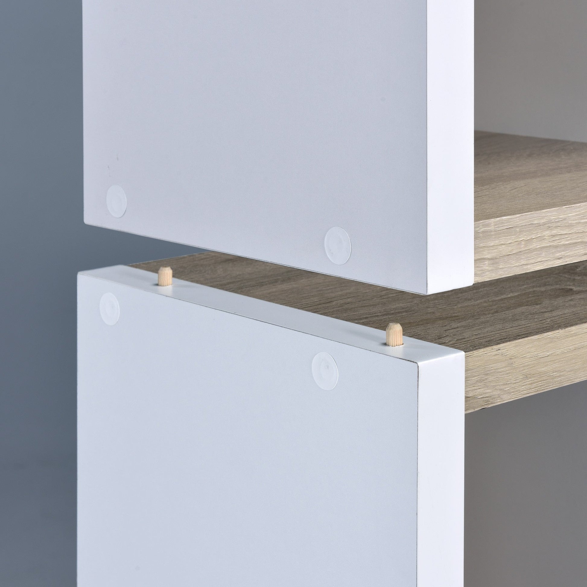 HomeRoots Modern Natural And White Four Cube Storage Bookshelf