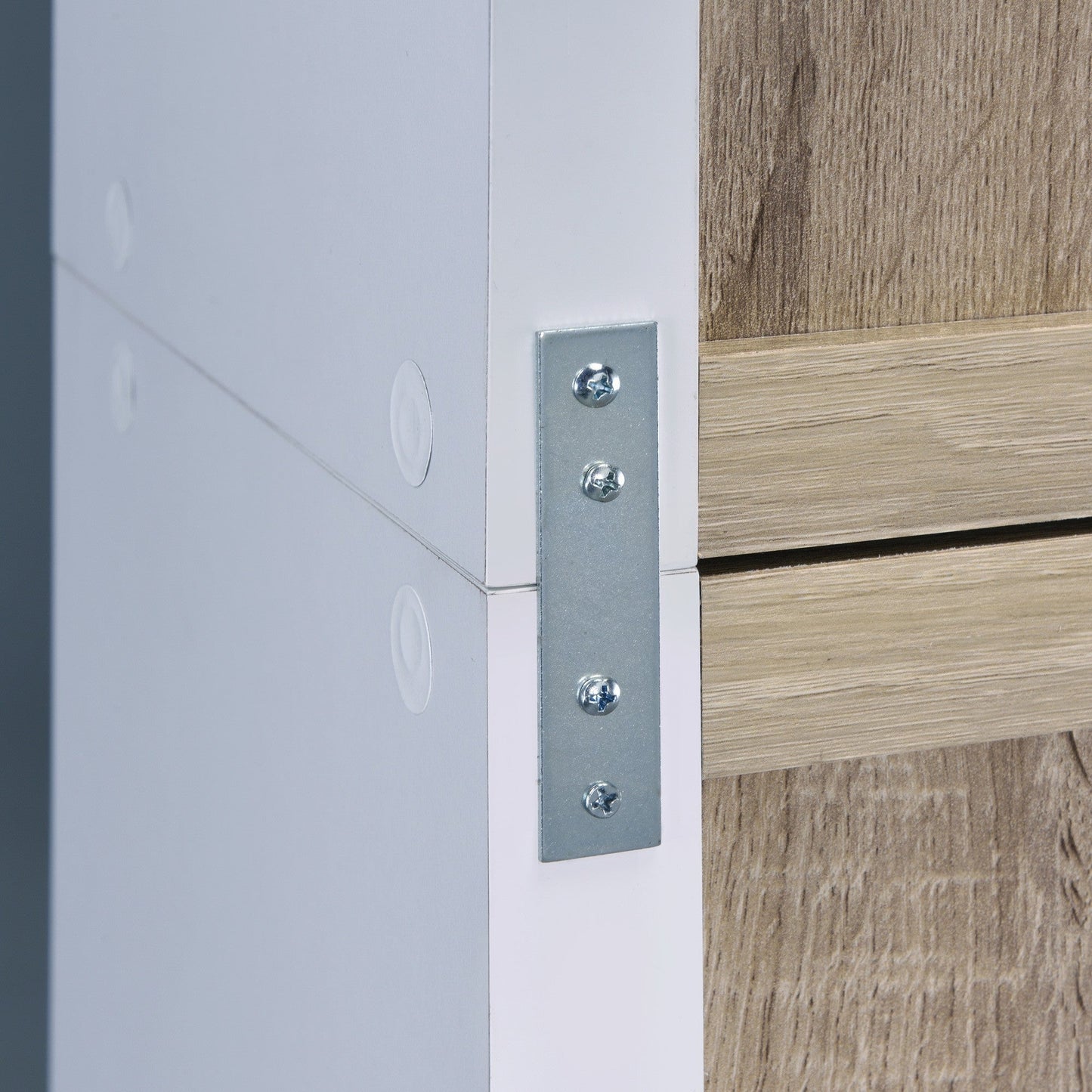 HomeRoots Modern Natural And White Four Cube Storage Bookshelf