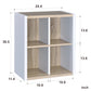 HomeRoots Modern Natural And White Four Cube Storage Bookshelf