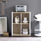 HomeRoots Modern Natural And White Four Cube Storage Bookshelf