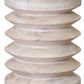 HomeRoots Modern Natural Mango Accordian Style Wood Side Table in White Finish