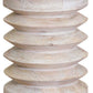 HomeRoots Modern Natural Mango Accordian Style Wood Side Table in White Finish