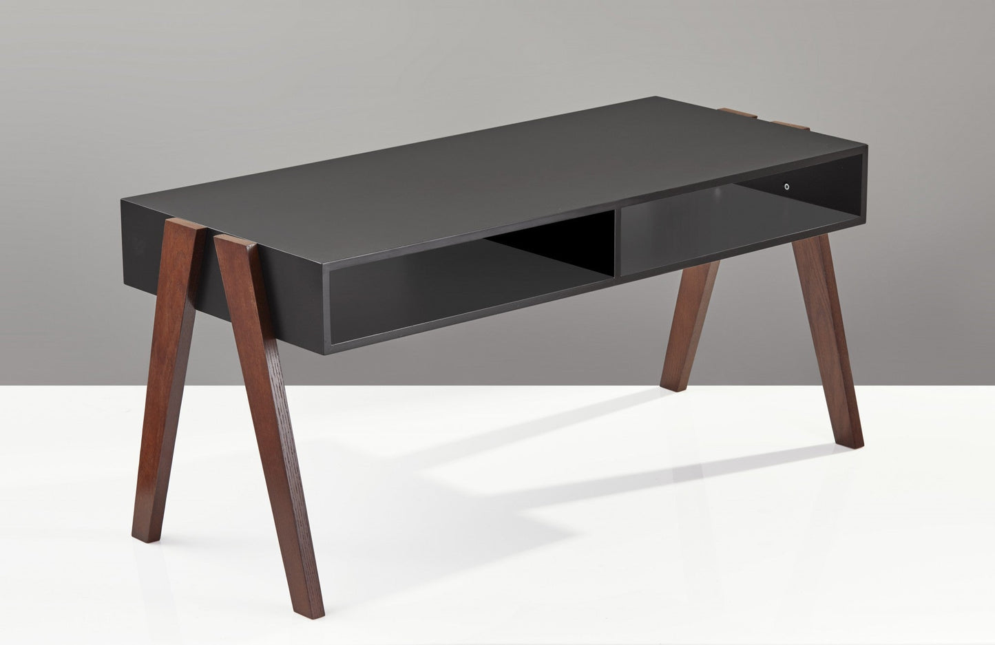 HomeRoots Modern Retro Black and Walnut Finish Coffee Table