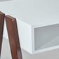 HomeRoots Modern Retro White and Walnut Finish Coffee Table