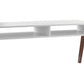 HomeRoots Modern Retro White and Walnut Finish Coffee Table