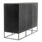 HomeRoots Modern Rustic Black And Natural Three Door Cabinet