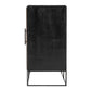 HomeRoots Modern Rustic Black And Natural Three Door Cabinet