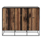 HomeRoots Modern Rustic Black And Natural Three Door Cabinet