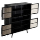 HomeRoots Modern Rustic Black Rattan Double Decker Accent Cabinet