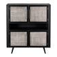 HomeRoots Modern Rustic Black Rattan Double Decker Accent Cabinet