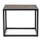 HomeRoots Modern Rustic Brown and Black Chevron Wood and Metal End Table