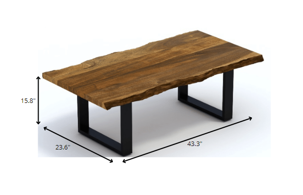 HomeRoots Modern Rustic Live Edge Acacia Wood Coffee Table