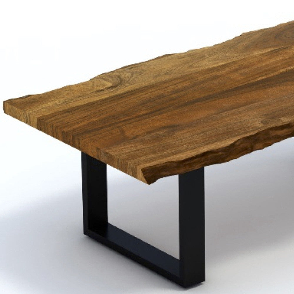 HomeRoots Modern Rustic Live Edge Acacia Wood Coffee Table