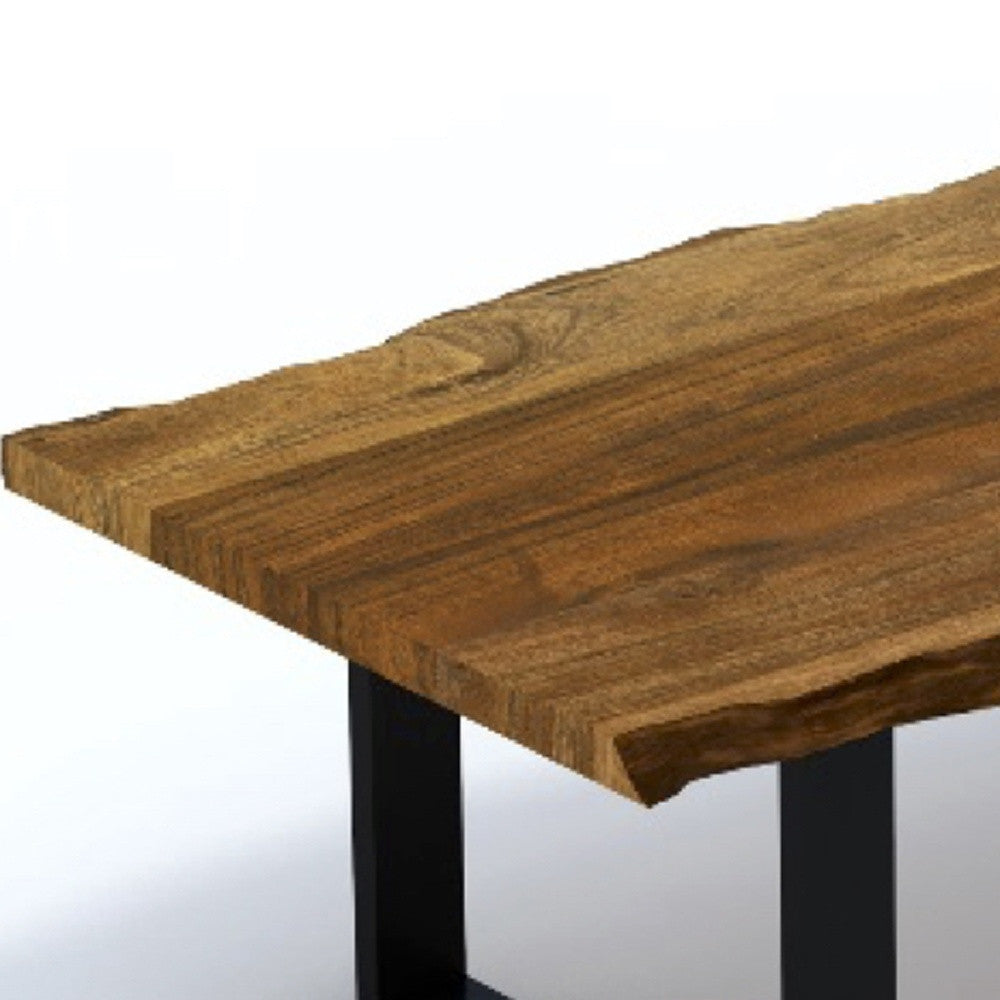 HomeRoots Modern Rustic Live Edge Acacia Wood Coffee Table