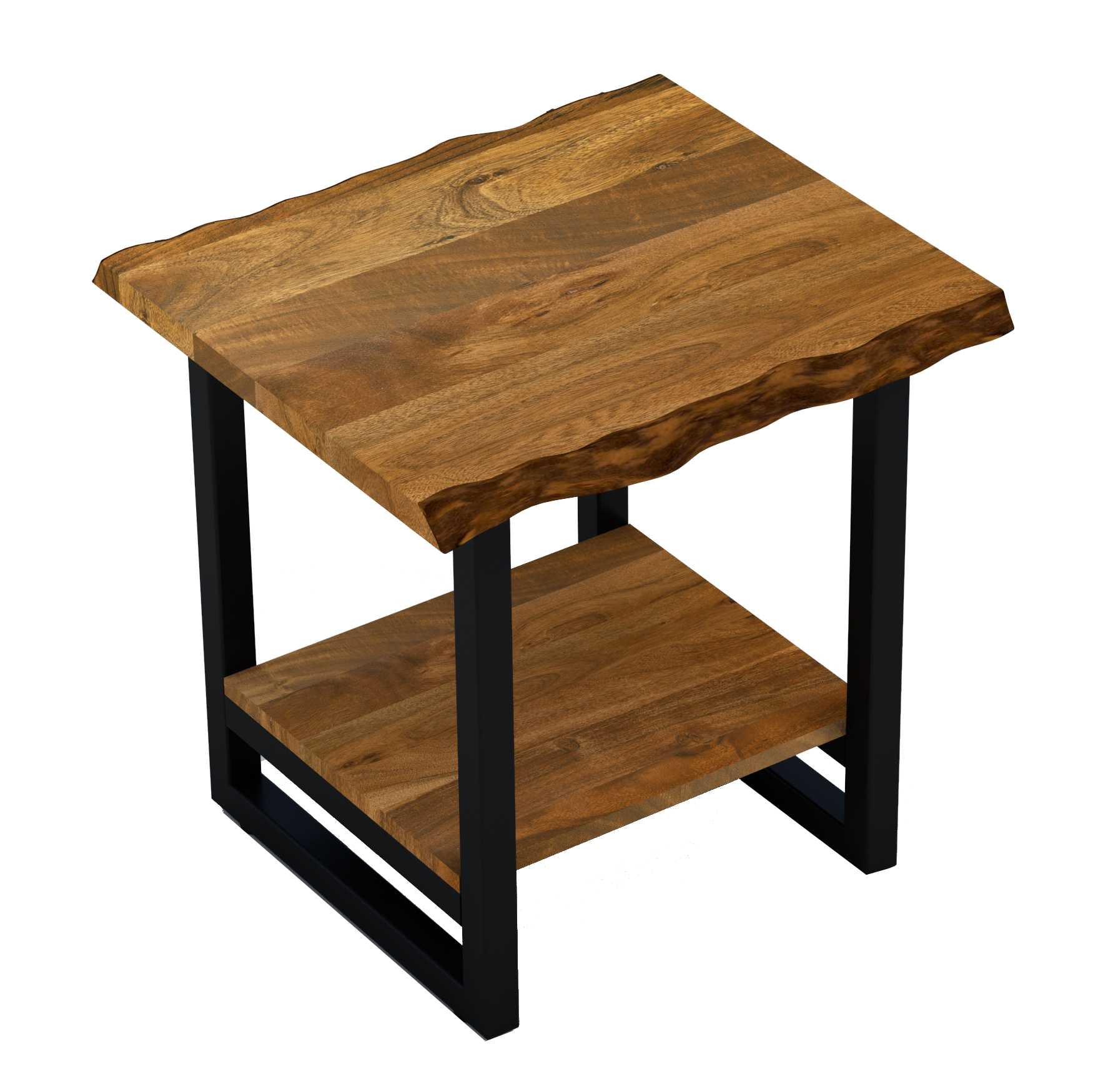 HomeRoots Modern Rustic Live Edge Acacia Wood End Table