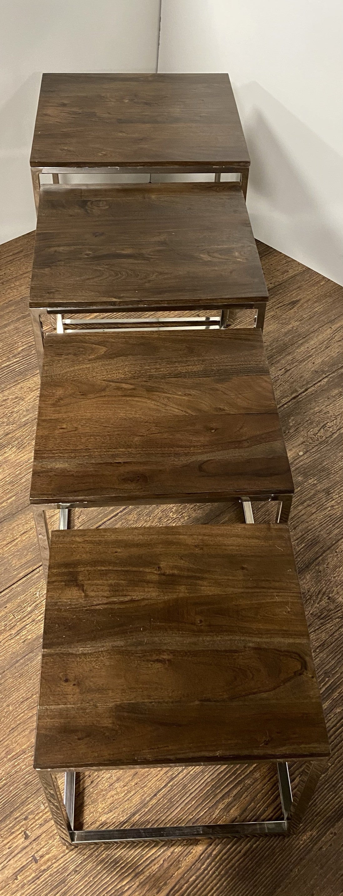 HomeRoots Modern Rustic Nesting Accent Tables in Set of 4