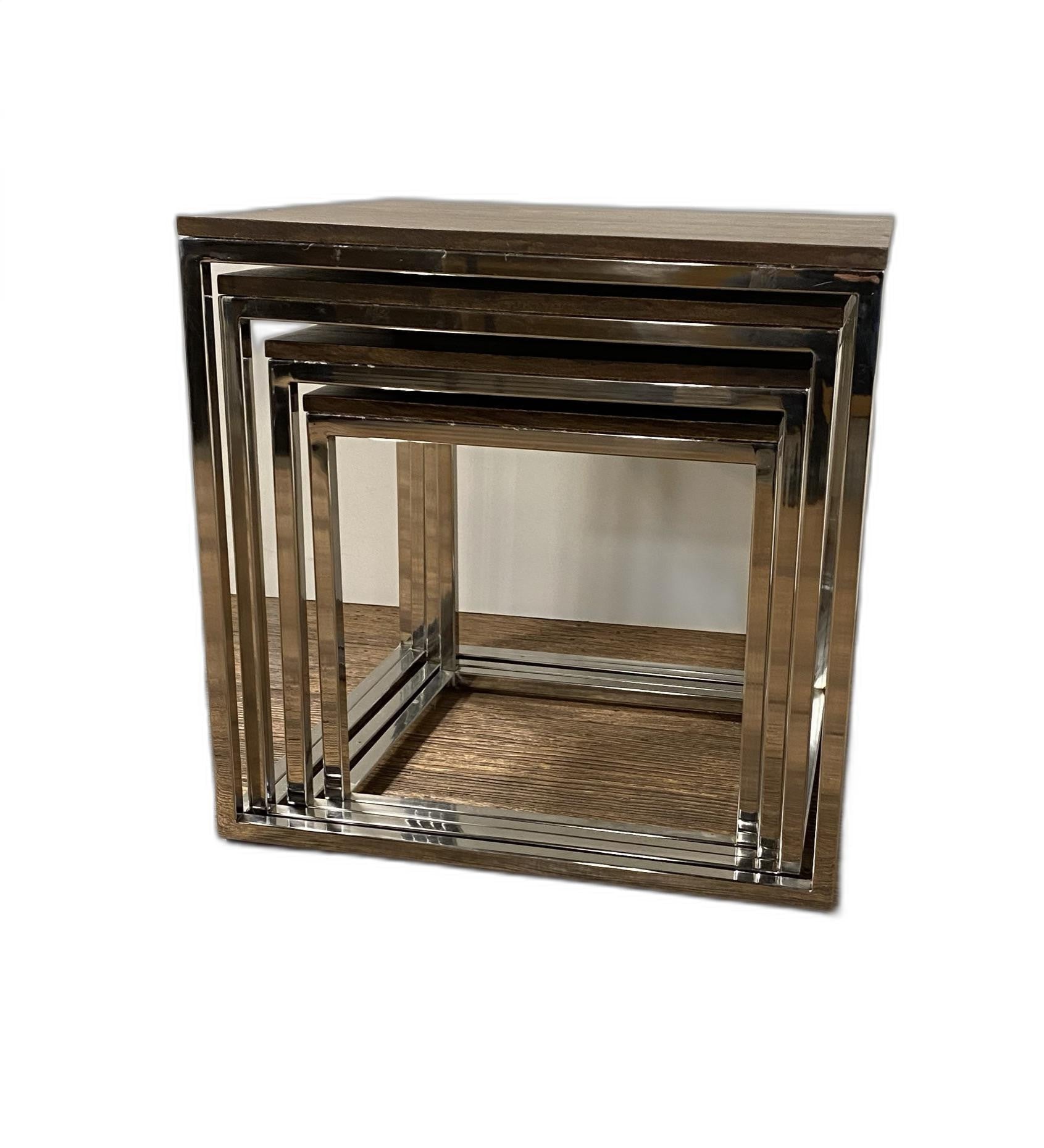 HomeRoots Modern Rustic Nesting Accent Tables in Set of 4