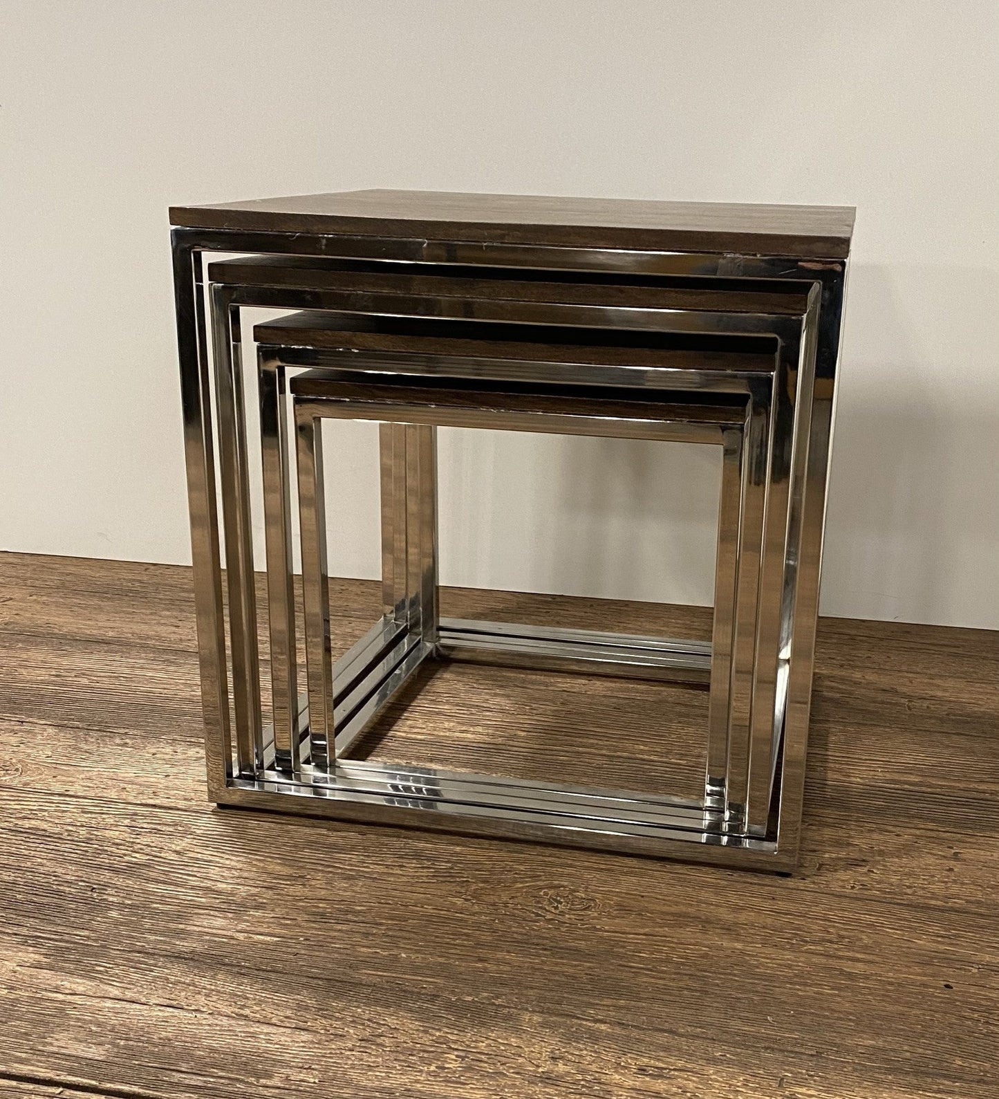 HomeRoots Modern Rustic Nesting Accent Tables in Set of 4