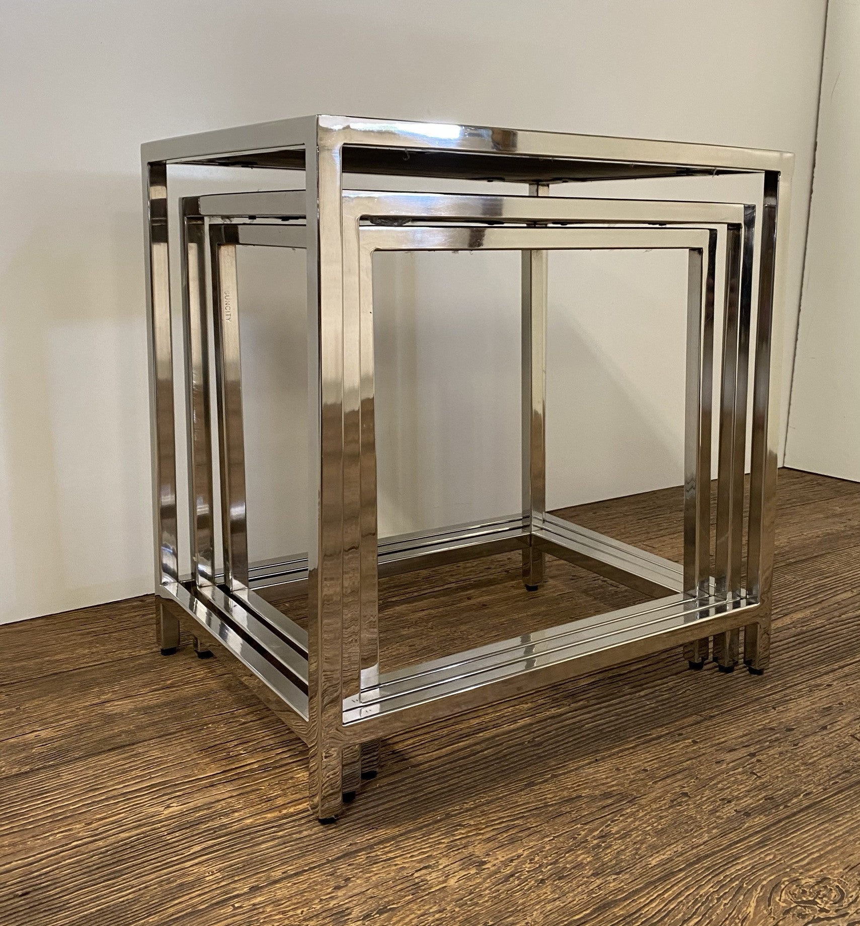 HomeRoots Modern Rustic Nesting Tables in Set of 3