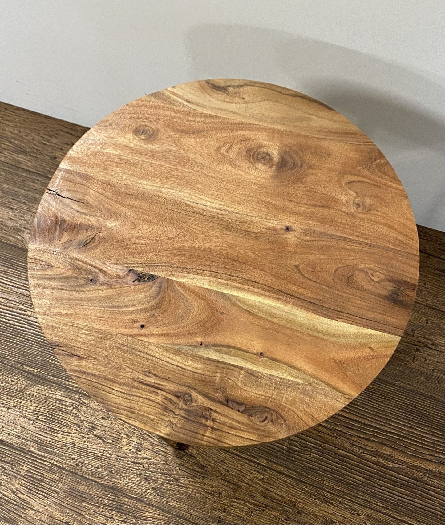 HomeRoots Modern Rustic Side or End Table With Antiqued Silver Finish