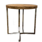 HomeRoots Modern Rustic Side or End Table With Antiqued Silver Finish