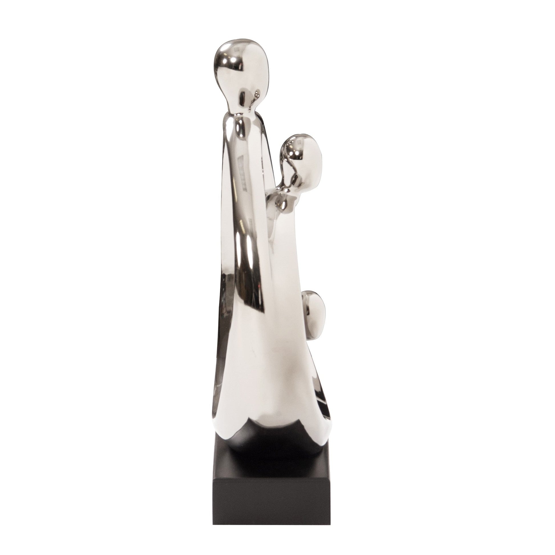 HomeRoots Modern Silver and Black Family Trio Sculpture