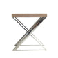 HomeRoots Modern Steel End Table in Ash Finish