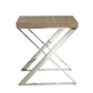 HomeRoots Modern Steel End Table in Ash Finish