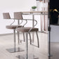 HomeRoots Modern Taupe Faux Leather Adjustable Barstool with Arms