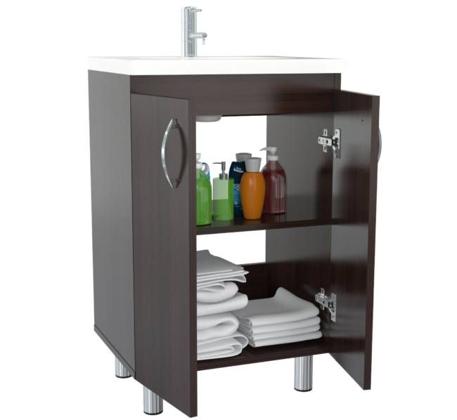 HomeRoots Modern Vanity and Sink in Espresso Finish