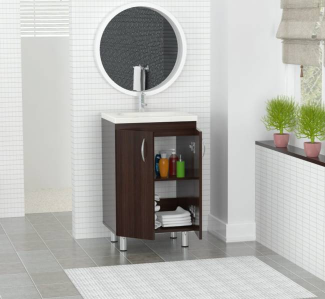 HomeRoots Modern Vanity and Sink in Espresso Finish