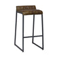 HomeRoots Modern Vintage Brown Leather And Iron Bar Stool