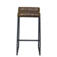 HomeRoots Modern Vintage Brown Leather And Iron Bar Stool