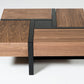 HomeRoots Modern Walnut and Black Square Coffee Table with Storage